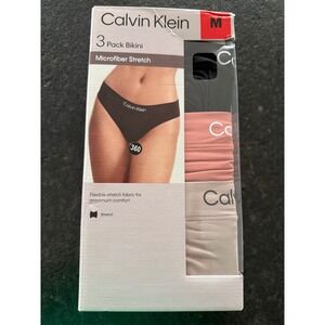 Calvin Klein Women Microfiber Stretch 3 Pack Bikini Underwear Multi Color Size M